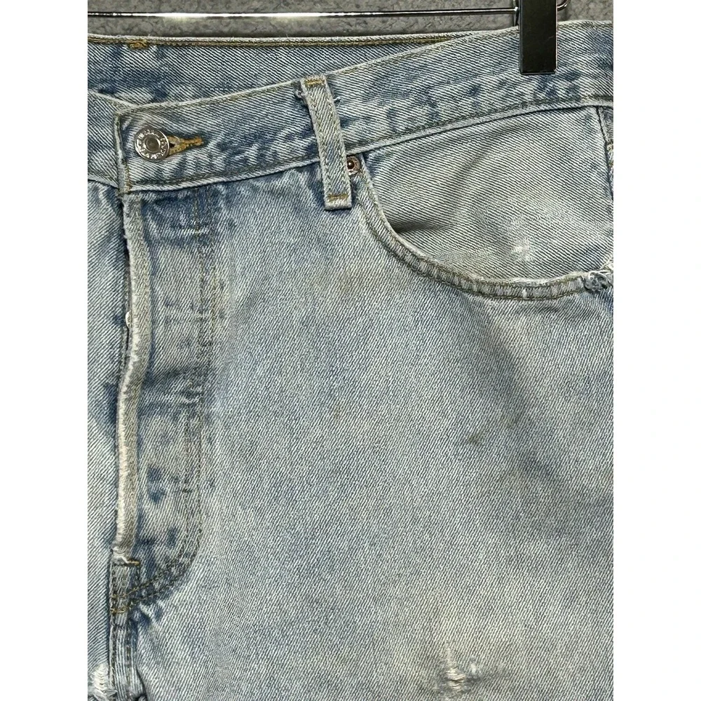 Vintage Y2K 2005‎ Levis 501xx Thrashed Distressed Button Jeans 36x34 Punk Grunge
